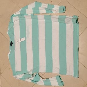 Brand New J.Crew Teal and white stripe shirt